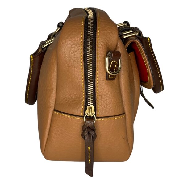 Dooney & Bourke Brown Leather Satchel Handbag with Lock Charm VTG - Picture 6 of 14